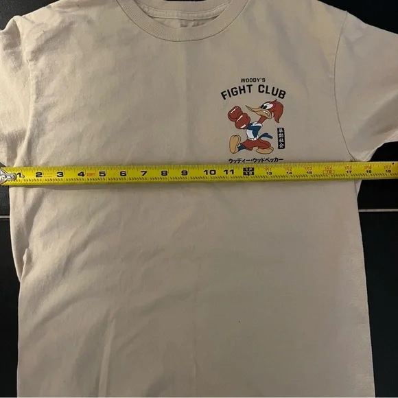 Woody’s Fight Club Graphic T-Shirt Men’s Small Beige Crew Neck Short Sleeve - Picture 5 of 8